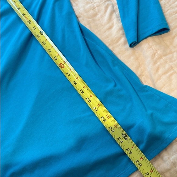 🌴 Lilly Pulitzer TARINA LONG SLEEVE TEE Luxletic Twist Turquoise Shore XL 👟 - Picture 10 of 11
